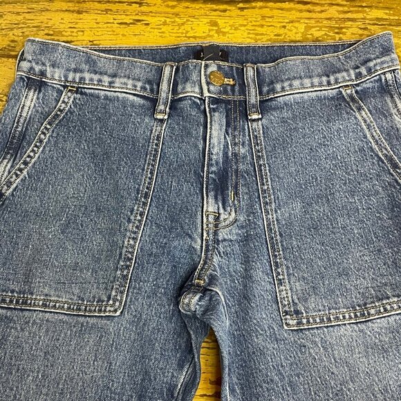 J. Crew Factory Cropped Patch Pocket Utility Jeans Blue Sz 27 PETITE - Picture 4 of 10